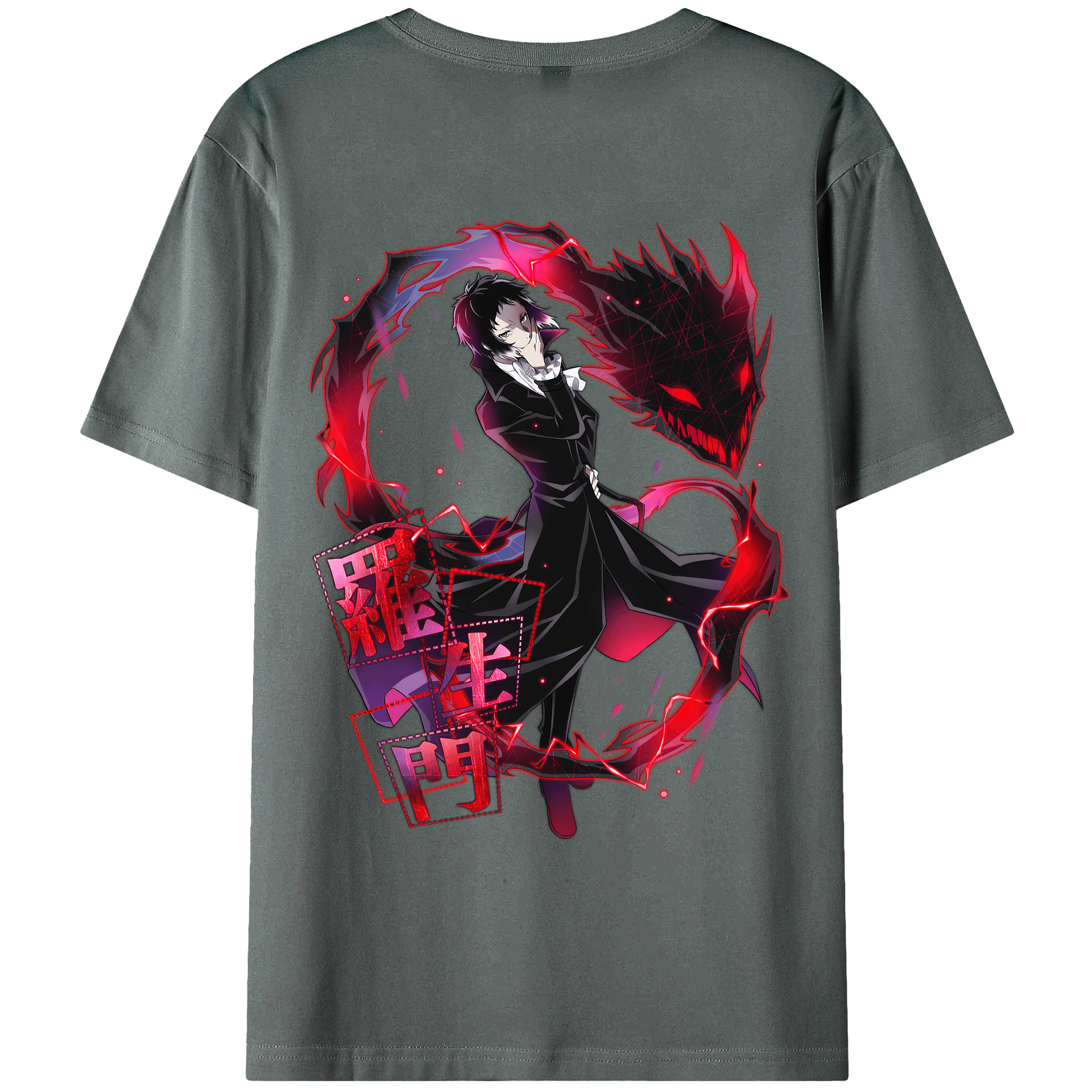 （画像用） 文豪ストレイドッグス Bungo Stray Dogs 綿100％ メンズ半袖Tシャツ（バックプリント） 通気性